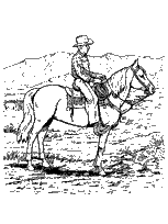 coloriage cow boy sur son cheval